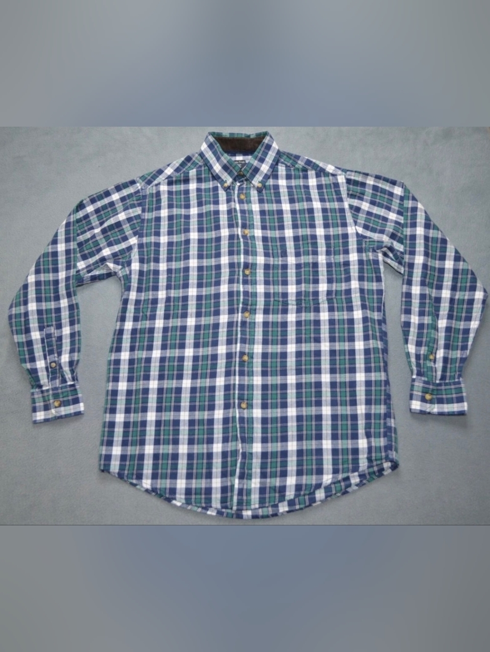 Men's James Pringle Casual Blue/Green/White Plaid Button-Down Shirt, Sz M! 🍁